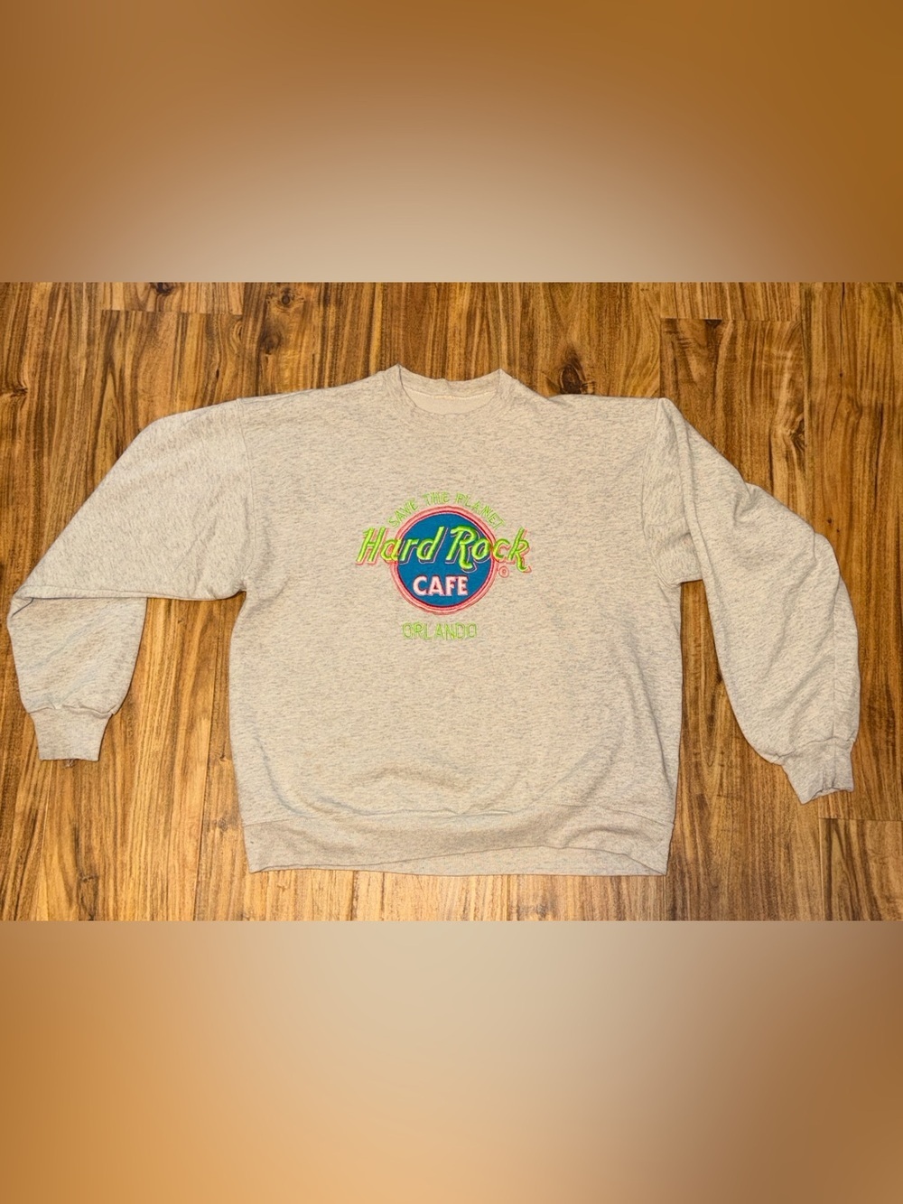 Hard Rock Cafe XL Unisex women men ash Gray Crewneck embroidered vintage VTG